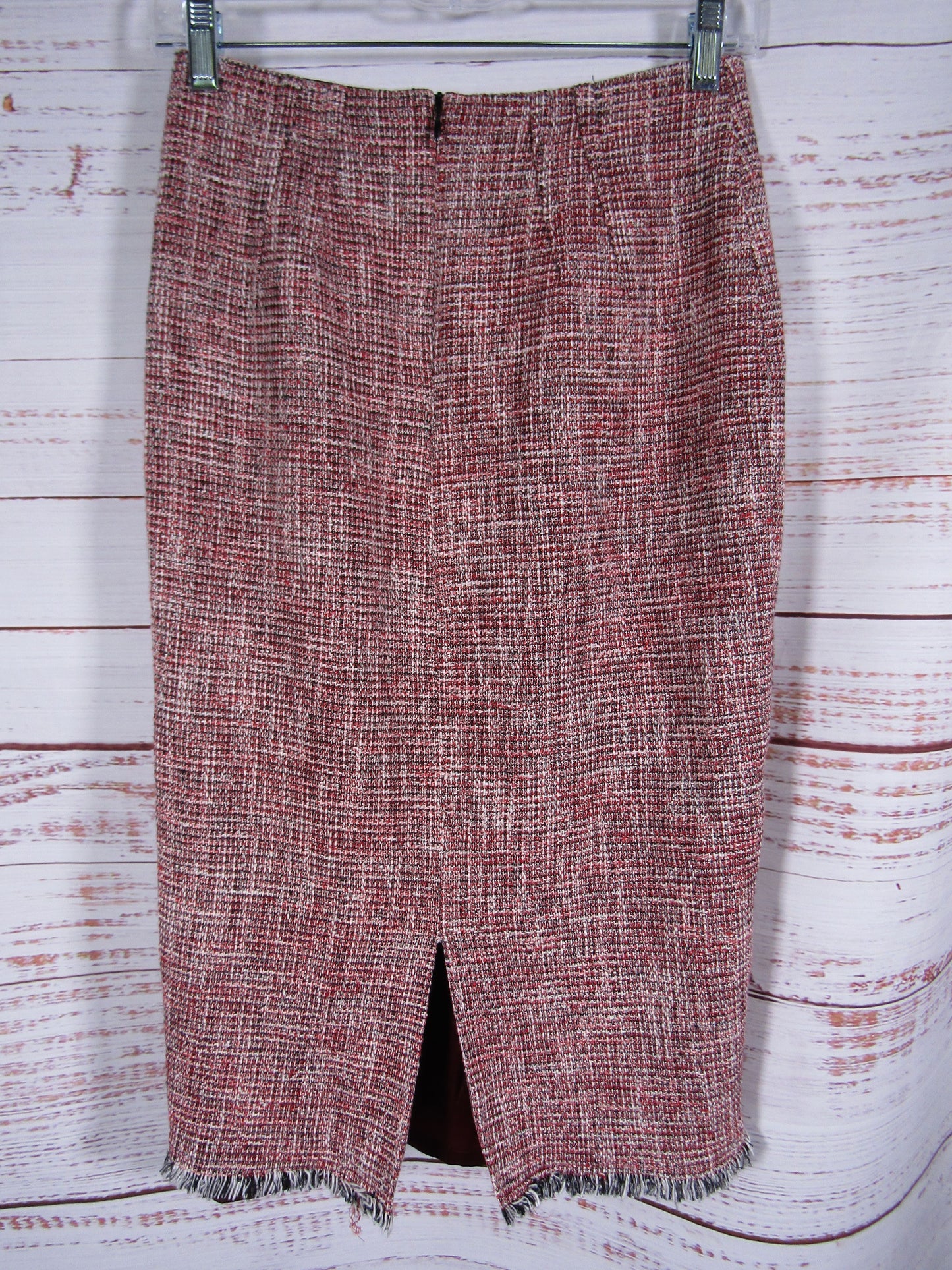 L.K. Bennett Women's Red Tweed Skirt Size 2