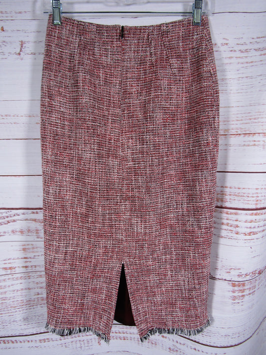L.K. Bennett Women's Red Tweed Skirt Size 2