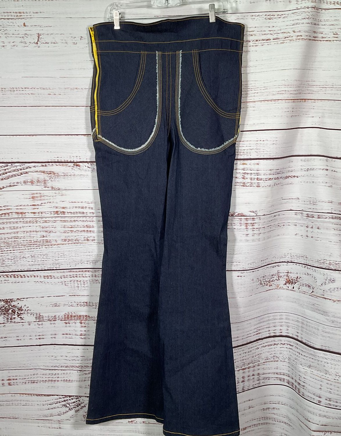Seth Aaron Double Zipper Flare Jeans Blue Multicolor