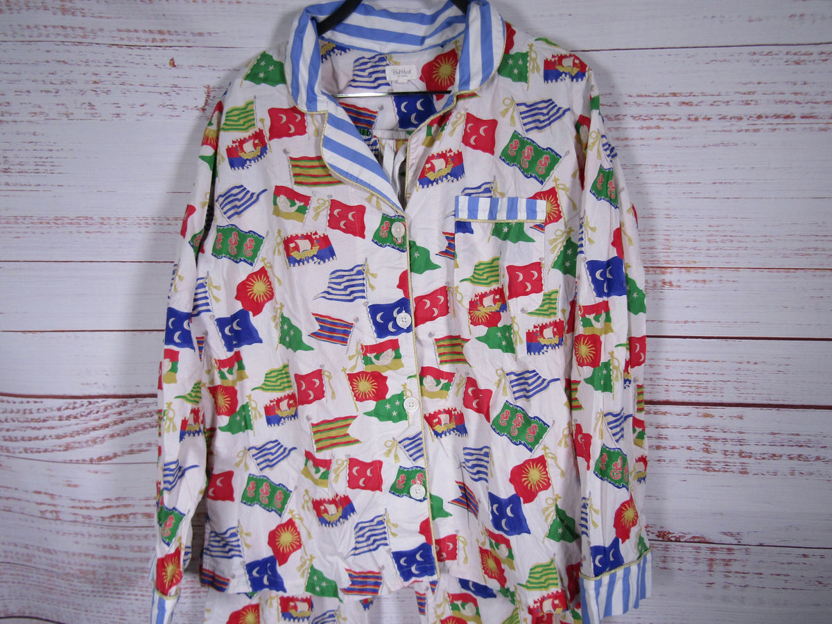 Bed Head Pajamas Women's International Nautical Flag Print Pajama Set Size L