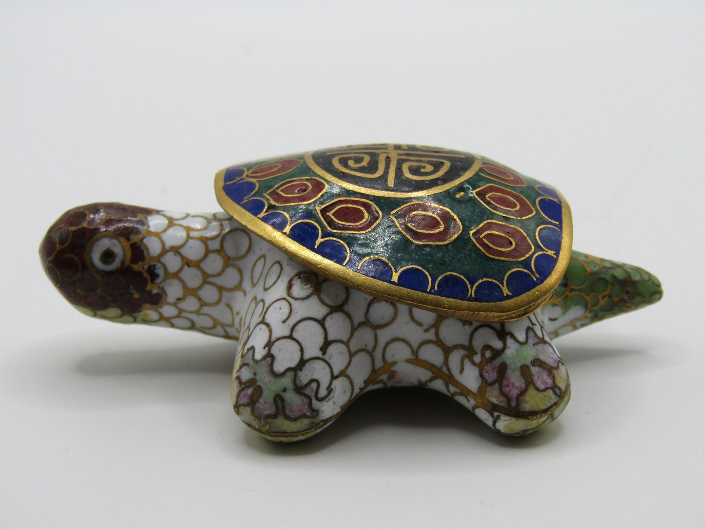 Vintage Handcrafted Cloisonne Enamel Turtle Pill Box