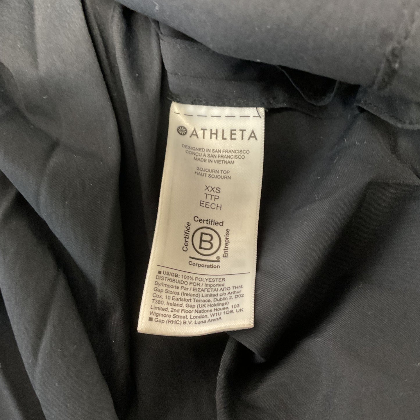 Atleta Black Pleated Back Quarter Zip Jacket - Size XXS