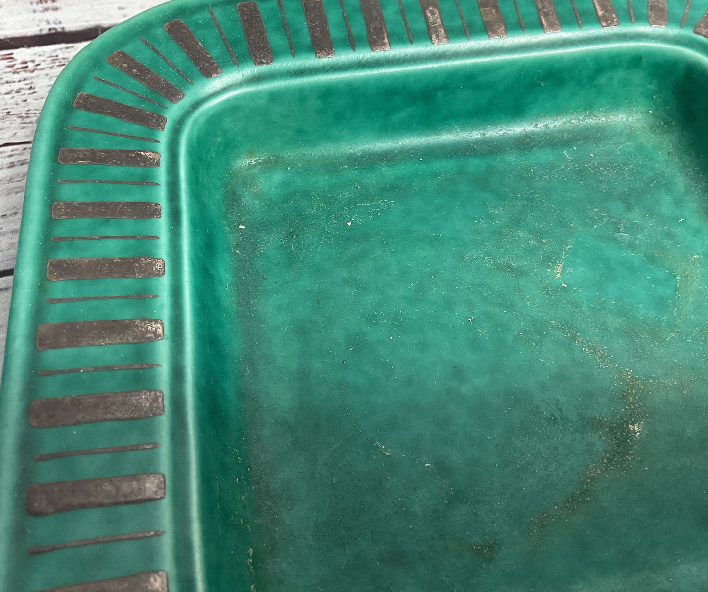 Gustavsberg Sweden Argenta Vintage Wilhelm Kåge Square 8.5" Tray Green