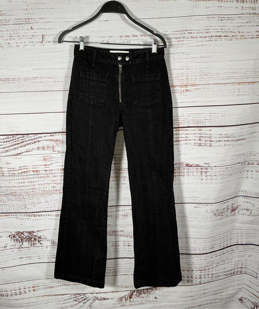 Women's Reformation Thames Elle double snap Jeans in Black Size 25