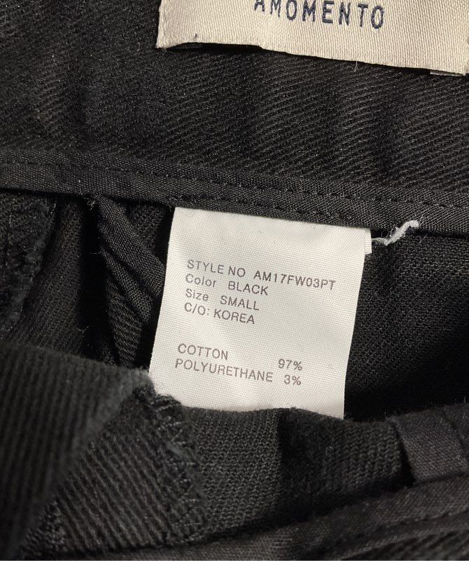 Amomento Women's Black Wide Tapered Leg Black Pants Women’s Size Small