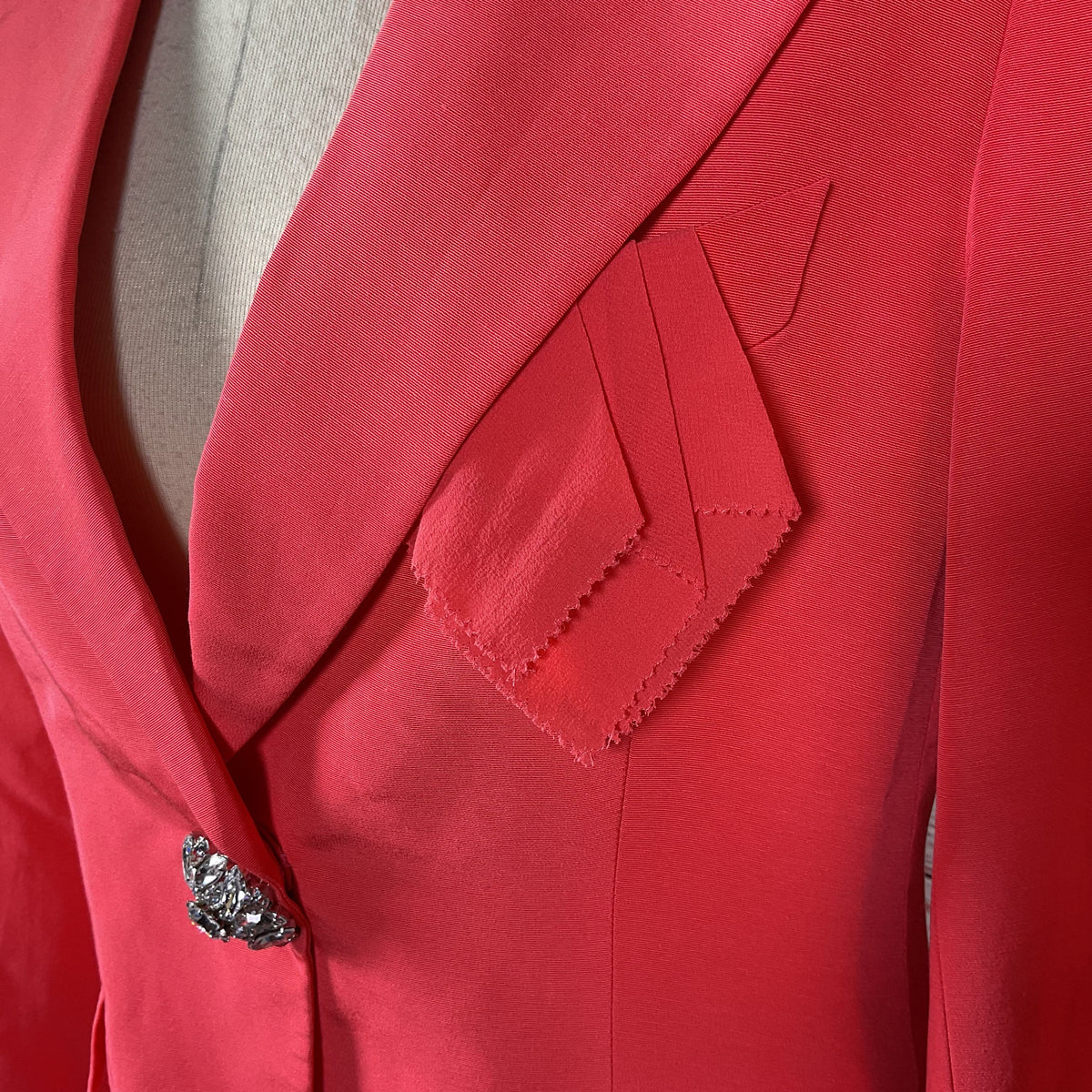 ESCADA Women's Coral Rhinestone Accents Suit- SZ 38/ 8 US