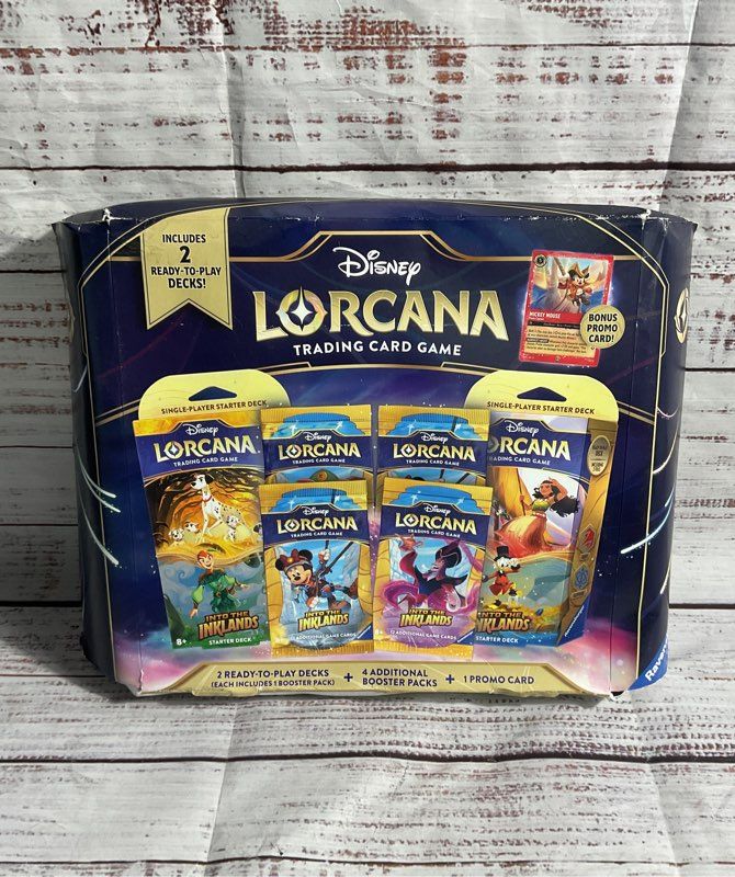 Disney Lorcana Trading Card Game 2 Decks 4 Booster Packs 1 Promo Card Sealed