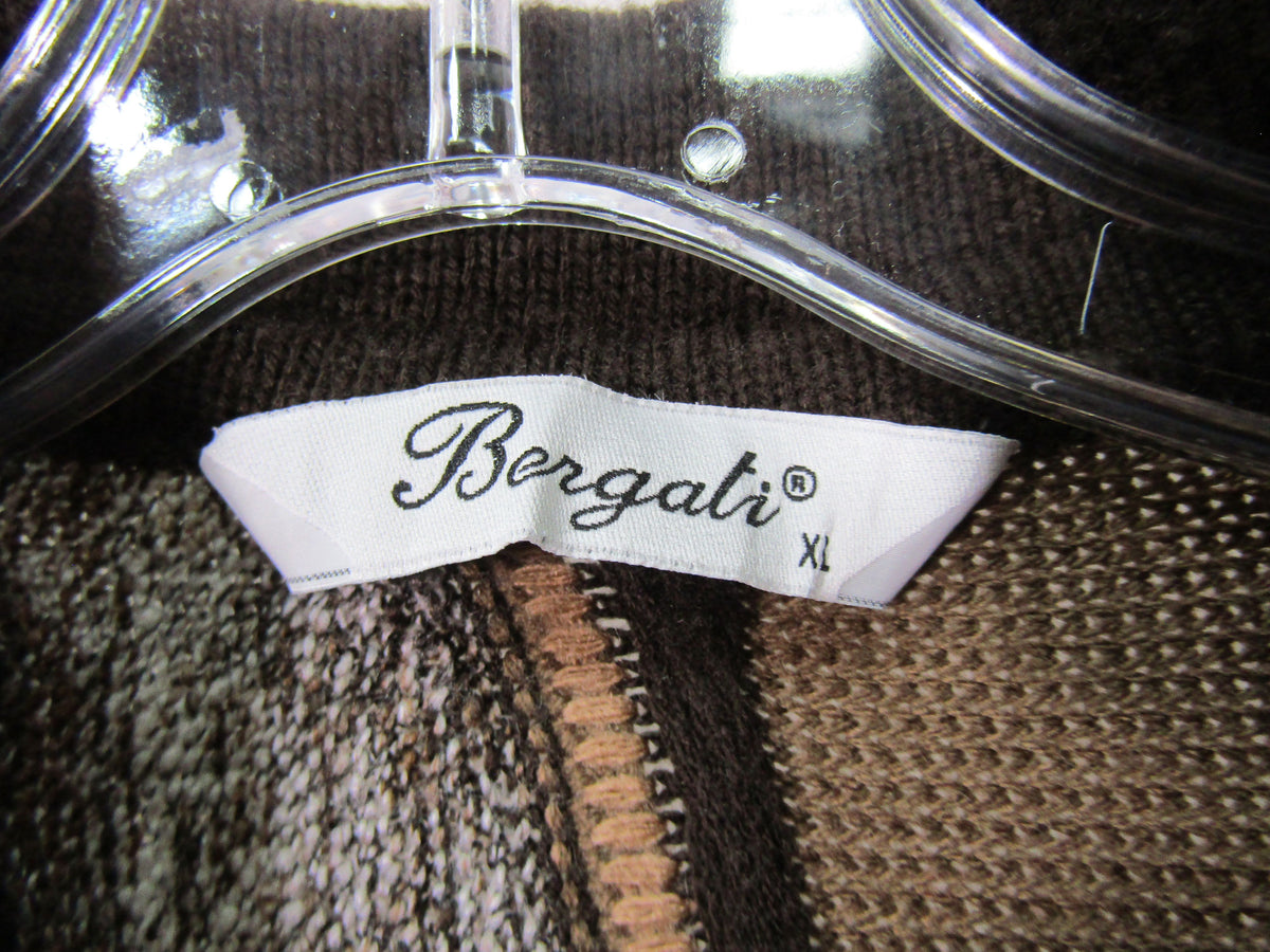 Vintage Bergati Men's Brown Long Sleeve Shirt Size XL