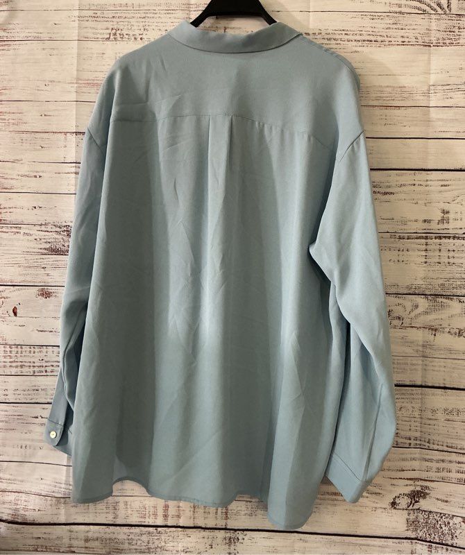 NWT Women's J. Jill Light Blue Button Down Blouse Size XL