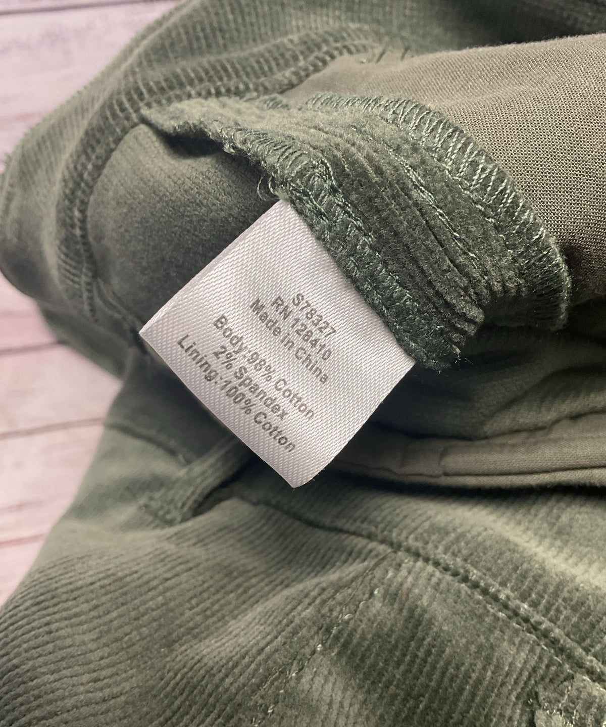 Ann Mashburn Green Embroidered Cord Corduroy Pants - Size 30