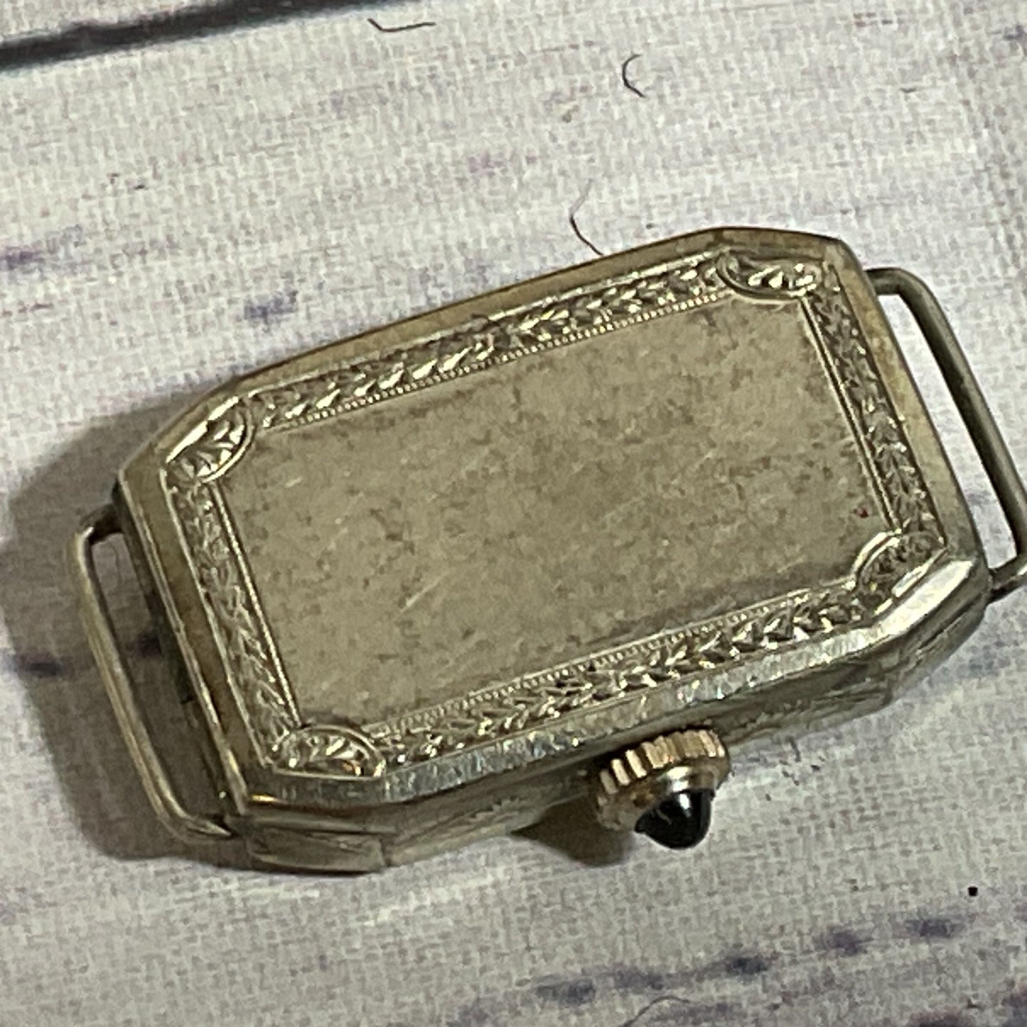 VTG. UNICUM Diel W.C. CO. Gold Plated Rhinestone Watch (NO BAND) (NOT WORKING)