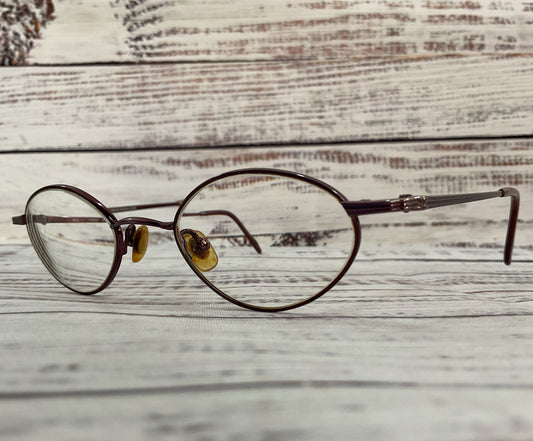 Vintage Modo Brownish Purple Oval Metal Eyeglasses Frame Made in Japan