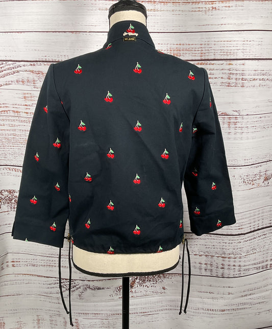 St. John Sport Embroidered Cherries So Cherry Zip Jacket Multicolor M