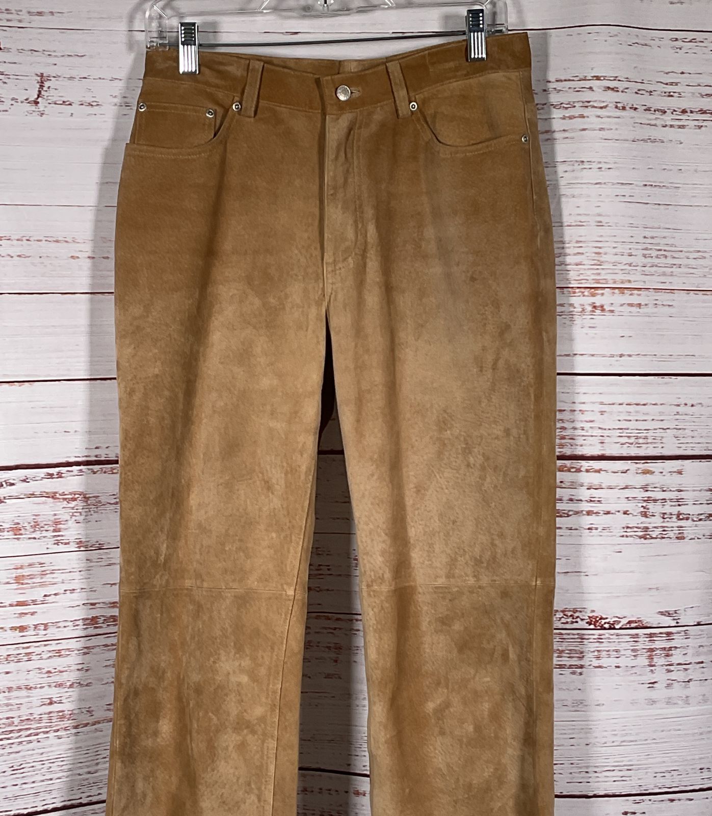 Boston Proper Suede Leather Pants Brown 6