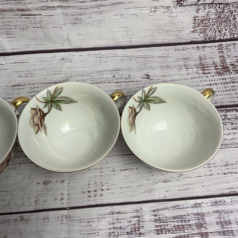 Meito Ivory China Woodrose 4 Pc. Tea Cup Set