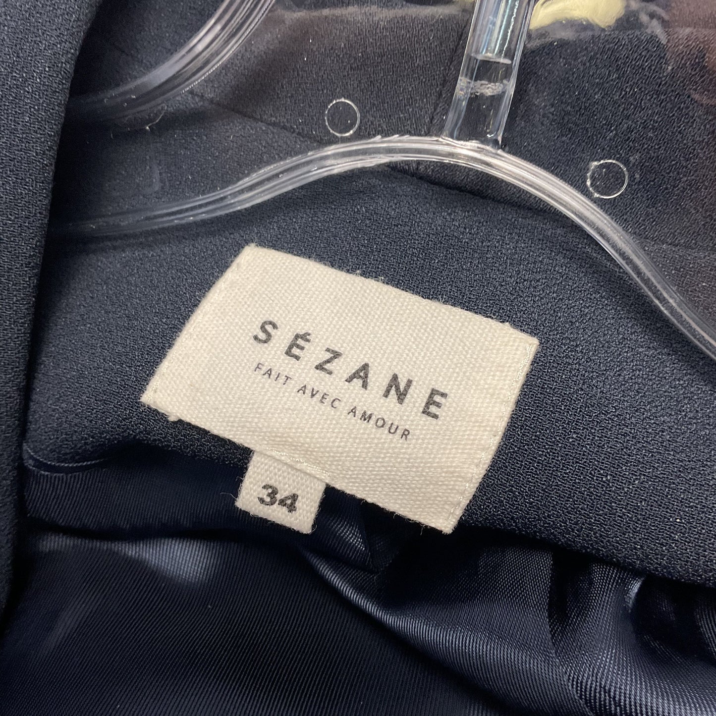 Sezane Sarina Navy Blue Shawl Collar Blazer Jacket - Size 34IT