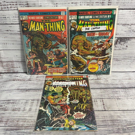 Lot Of 3 Vtg. The Man Thing #14 16 18 Ungraded Dc Horror Comic