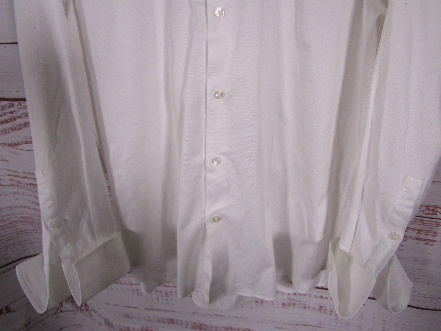 Hugo Boss Lawrence Men's White Long Sleeve French Cuff Shirt Size 16.5