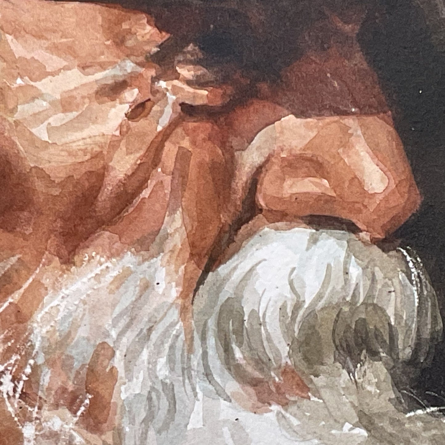 Signed VICTOR MARTINEZ (Peruvian/American, b. 1932) Pensive Old Man 37.5"X29.5"