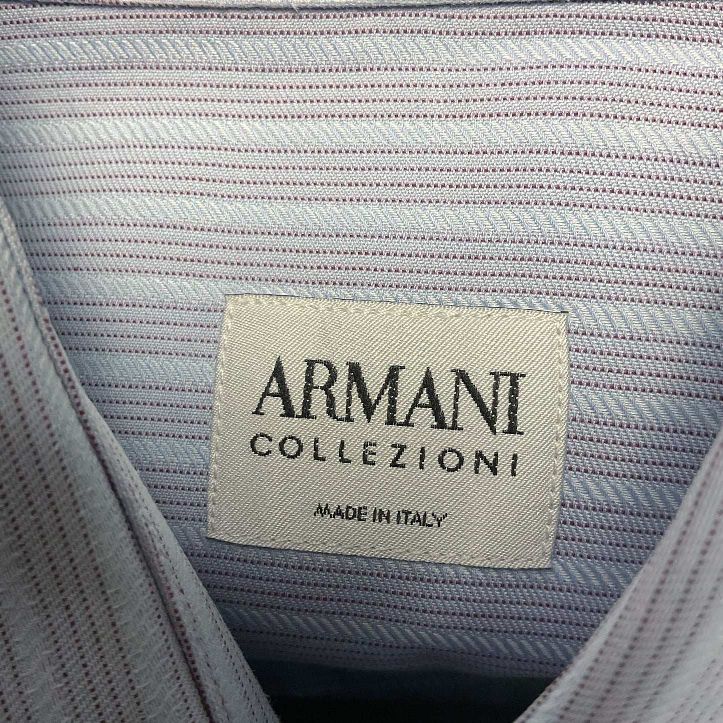 Armani Collezioni Light Blue Thin Red Stripe Dress Shirt Size 41 16 L
