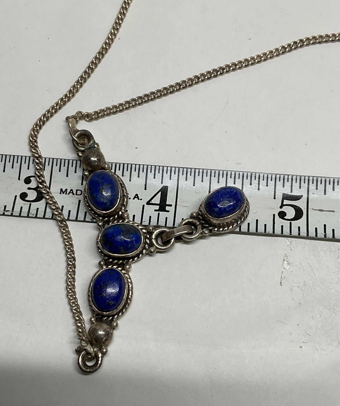 Unbranded Sterling Silver Vintage Necklace Blue Lapis