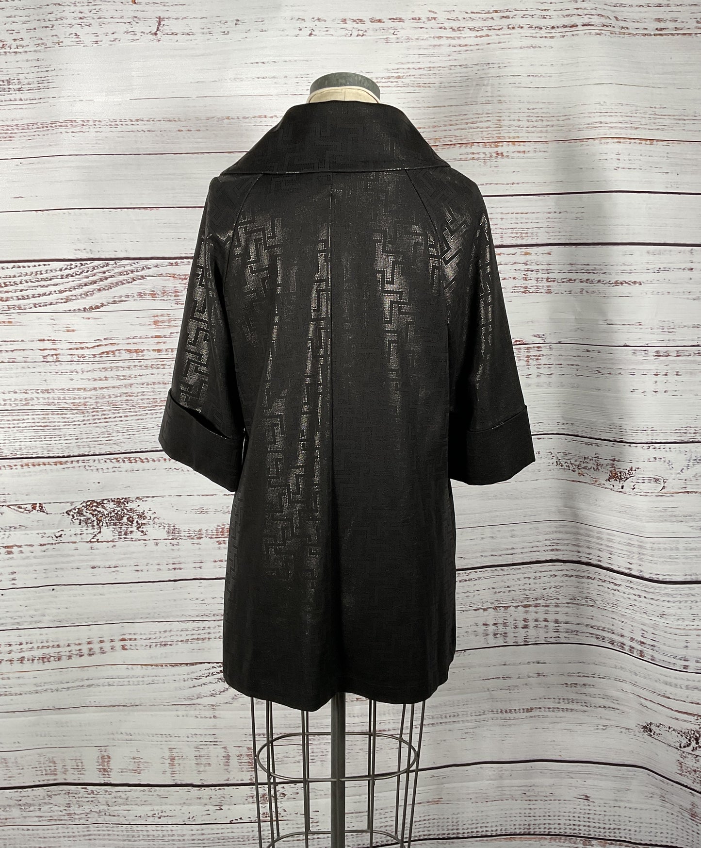 Insight New York Black Fold Over Collar Poncho Overcoat - Size 8