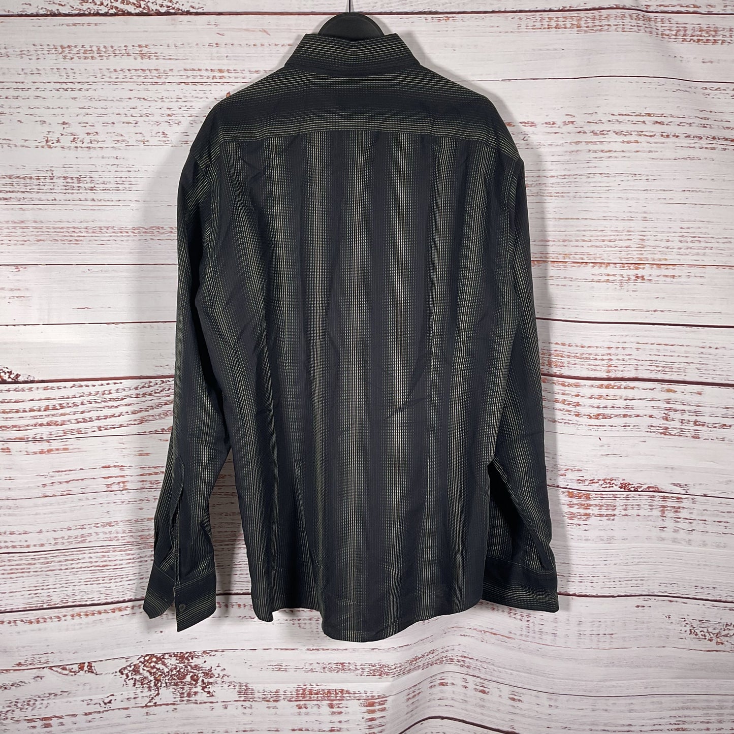 Ted Baker Long Sleeve Button Up Black Striped Dress Shirt - Size 5