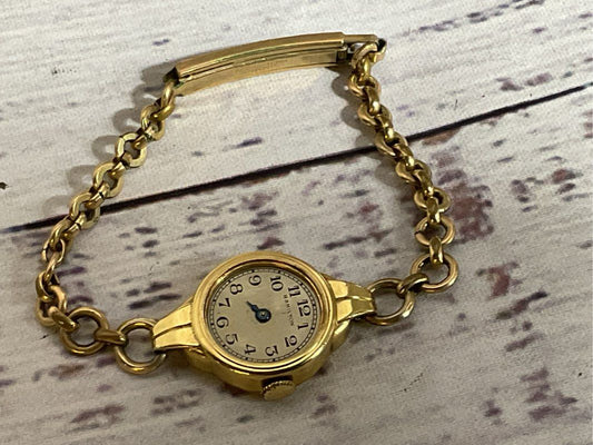 VTG. HAMILTON 10K Gold Filled Engraved on Back (DAMAGED)