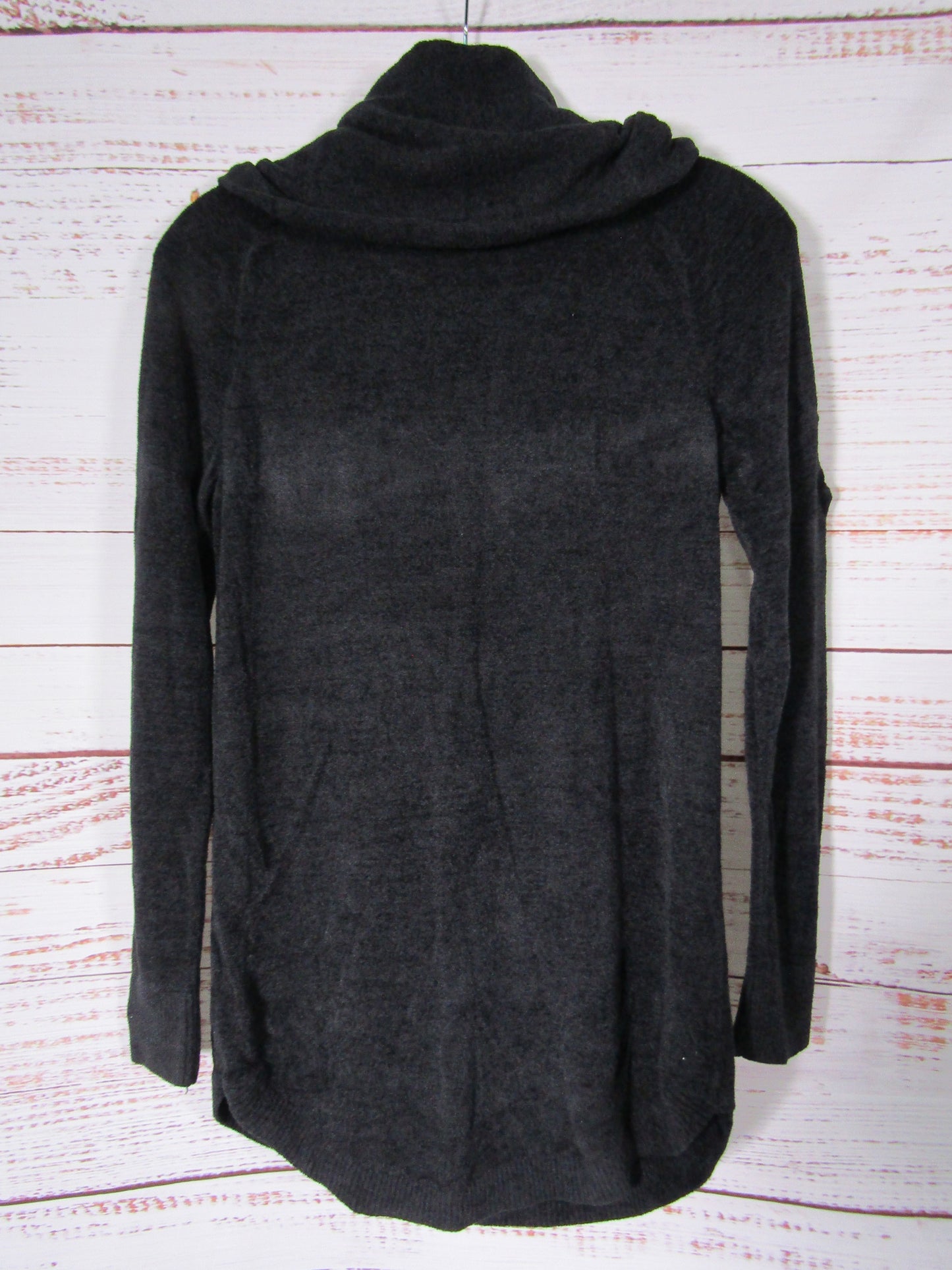 Barefoot Dreams CozyChic Women's Black Cowl Neck Tunic Sweater Size XS