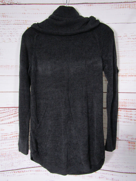 Barefoot Dreams CozyChic Women's Black Cowl Neck Tunic Sweater Size XS