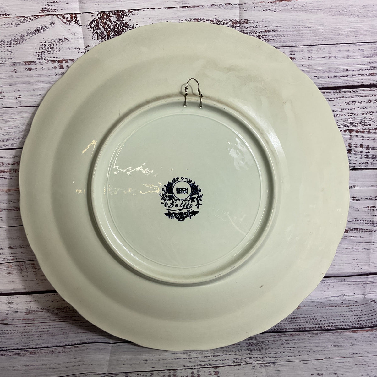 ANTIQUE DELFTS Boch Belgium Cottage & Windmills Wall Plate - 15.75"