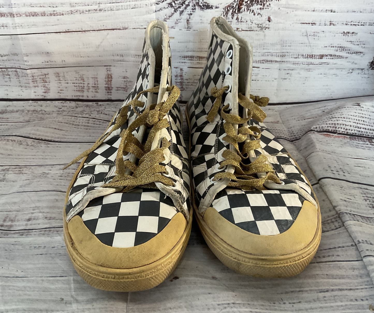 Saint Laurent Paris Hedi Slimane Checkered High Sneakers Multicolor 11.5