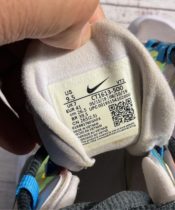 Nike Air Max 270 React Amethyst Tint Off Noir Blue Hero Women's 9.5 CT1613-500