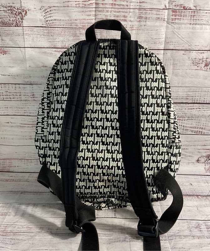 Rare Essentials Fear Of God Designer Black White Zip Shoulder Straps Backpack