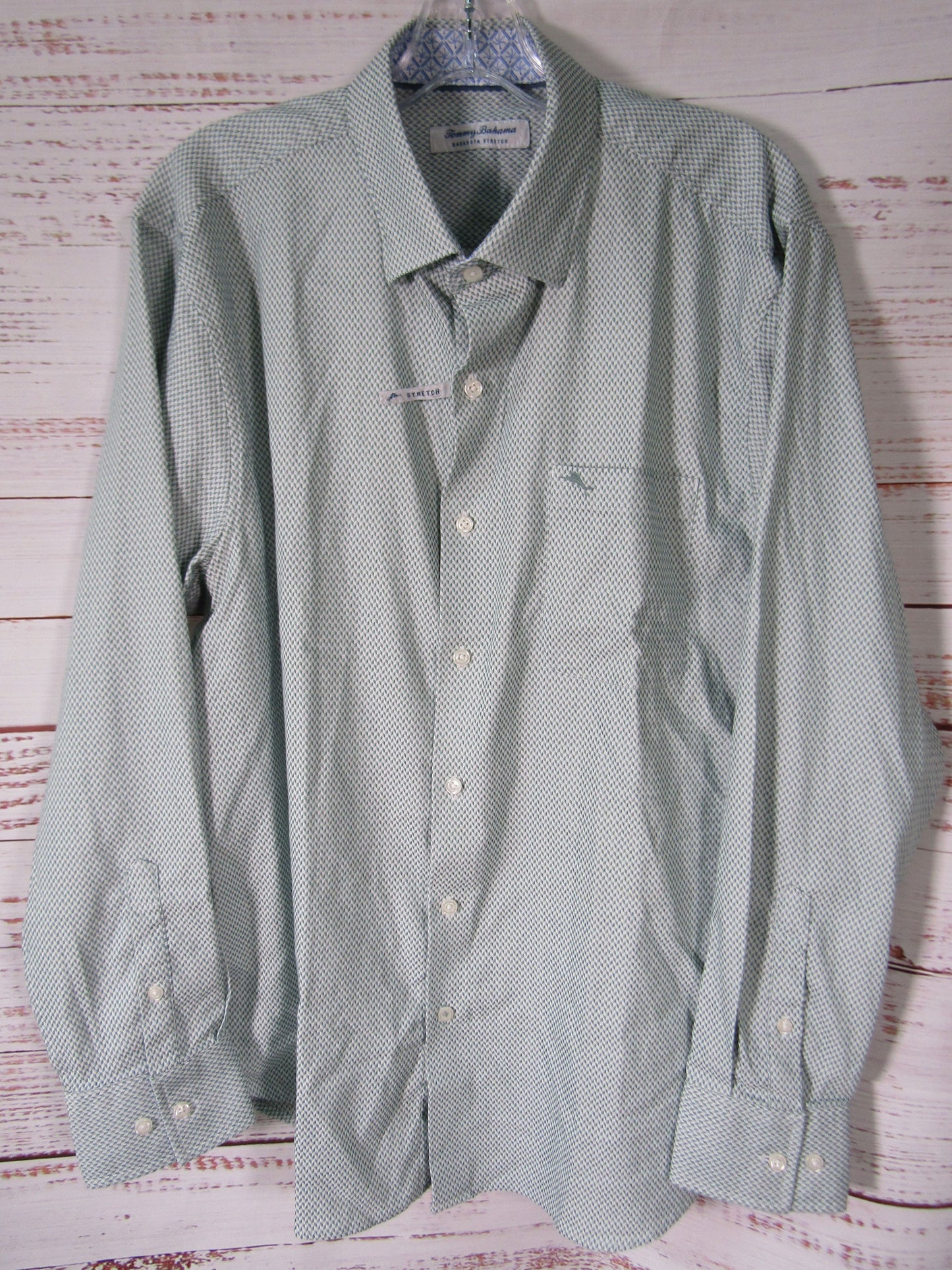 Tommy Bahama Sarasota Stretch Ventura Coast Dark Spa Shirt Size L