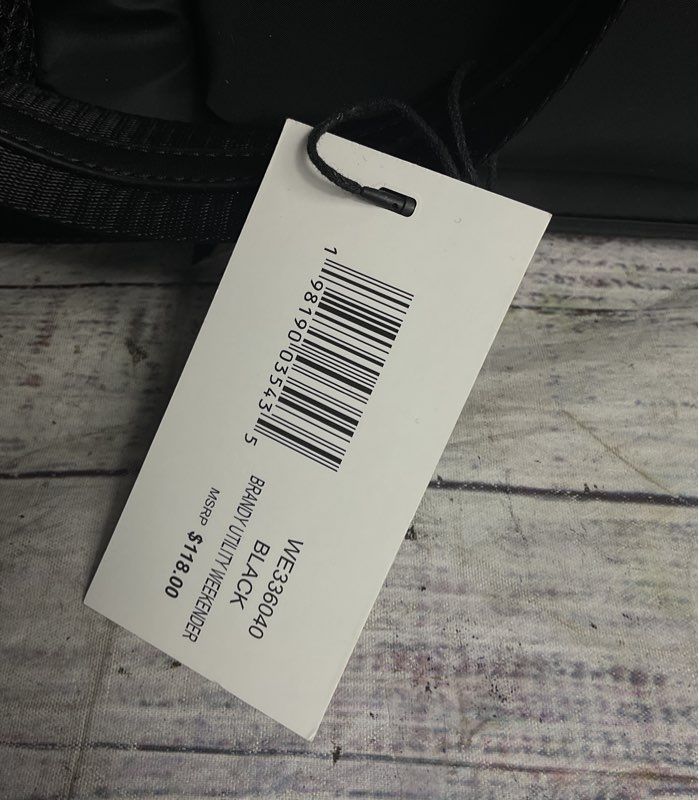 Steve Madden Brandy Utility Weekender Tote Bag Black