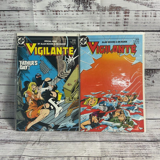 Lot Of 2 Vtg. Vigilante #17-18 Dc Comics Alan Moore 1984 Ungraded