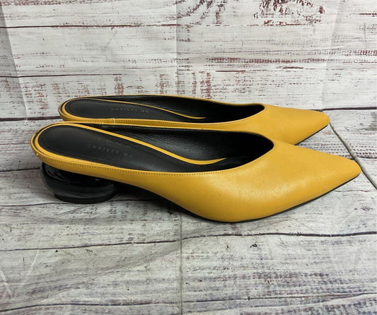 Yuna x Christy Ng Leather Mule Heels Yellow 39