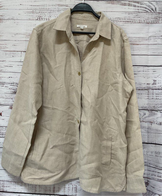 Women's Orvis Khaki Linen Jacket Size XL