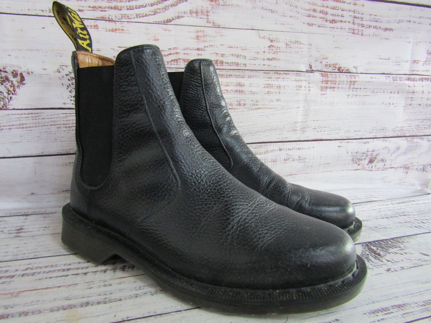 Dr. Martens Victor Men's Pebbled Black Leather Chelsea Boots Size 7