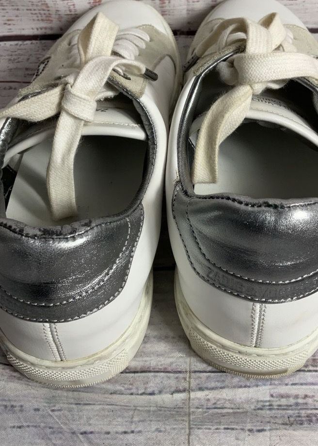 Zadig & Voltaire Paris Leather Studded Sneakers White 38