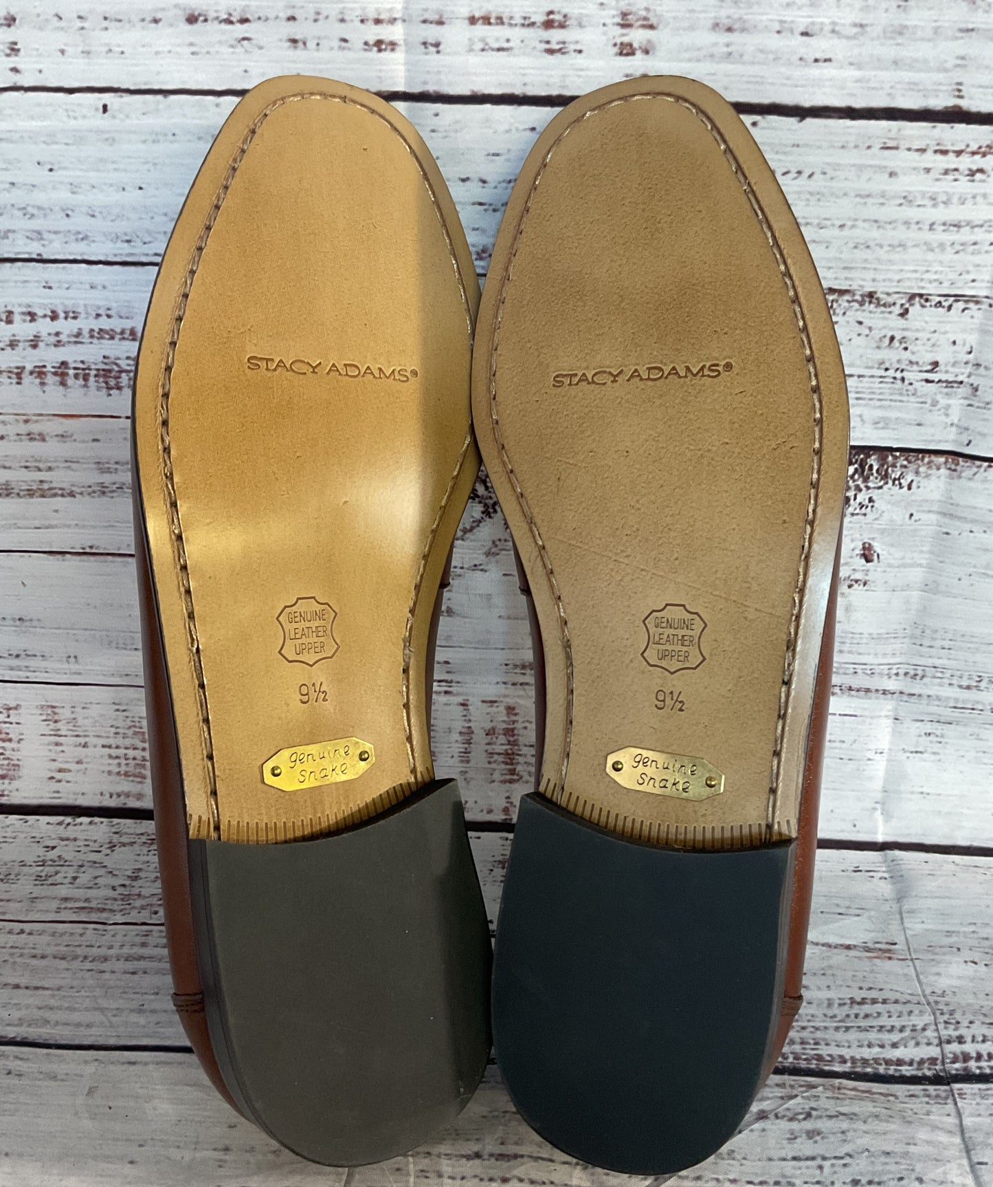 Stacy Adams Genuine Snake Skin Leather Loafers Mahogany 9.5