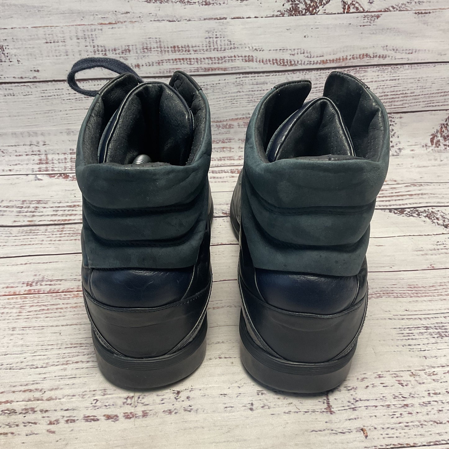 Alexander McQueen x Puma Hi-Top Dark Navy Blue Leather Sneaker Shoe Men Size 9