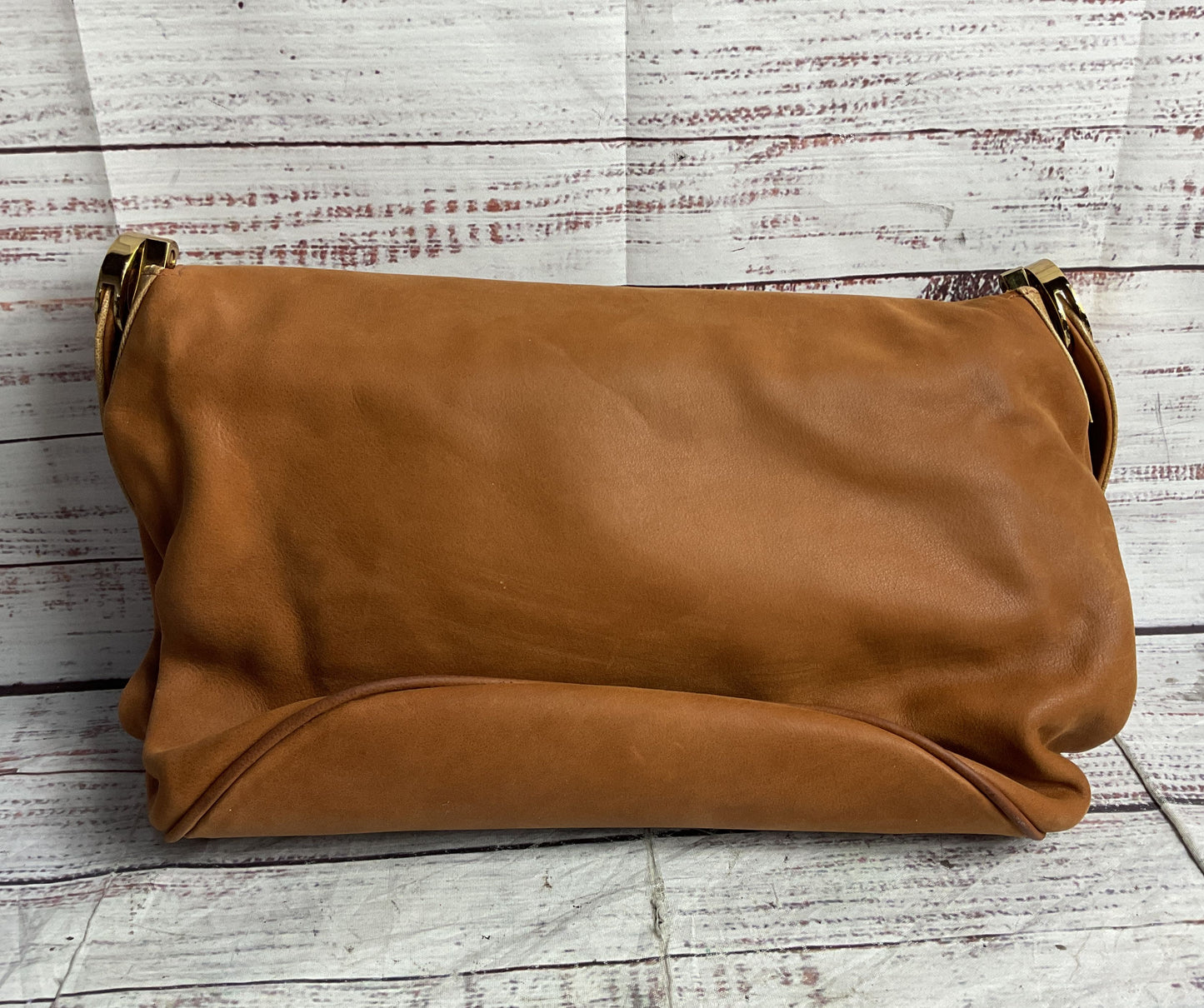Hayward Leather Foldover Shoulder Bag Brown