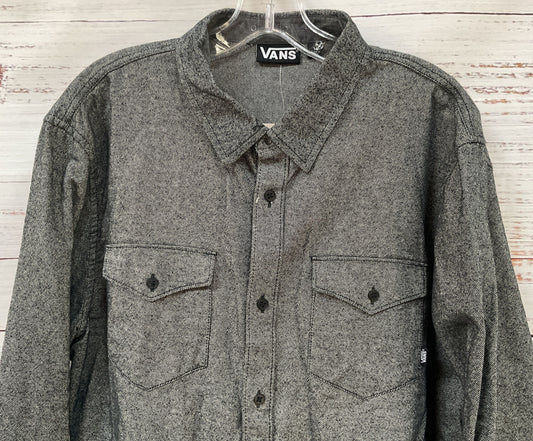 Vans Men's Gray Long Sleeve Button Down Shirt Size L