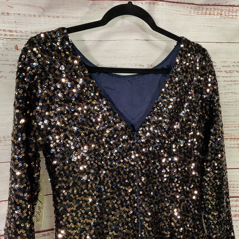NWT Eliza J. Multi Sequin Long Sleeve Mini Casual Dress - Size 12