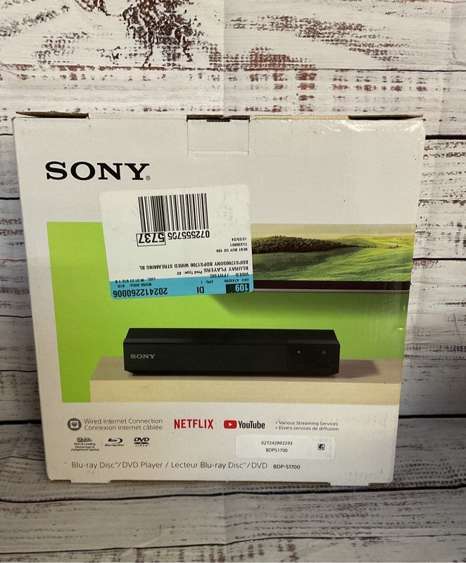 Sony BDP-S1700 Wired Internet Connection Blu Ray DVD Player Black