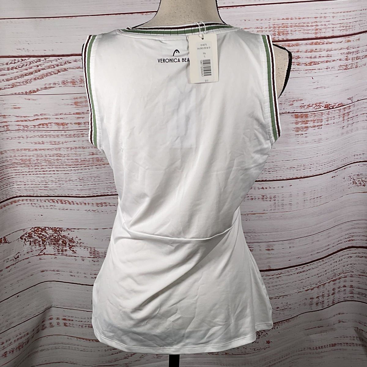 NWT VERONICA BEARD Spin Striped-Trim Tank Top- SZ XL