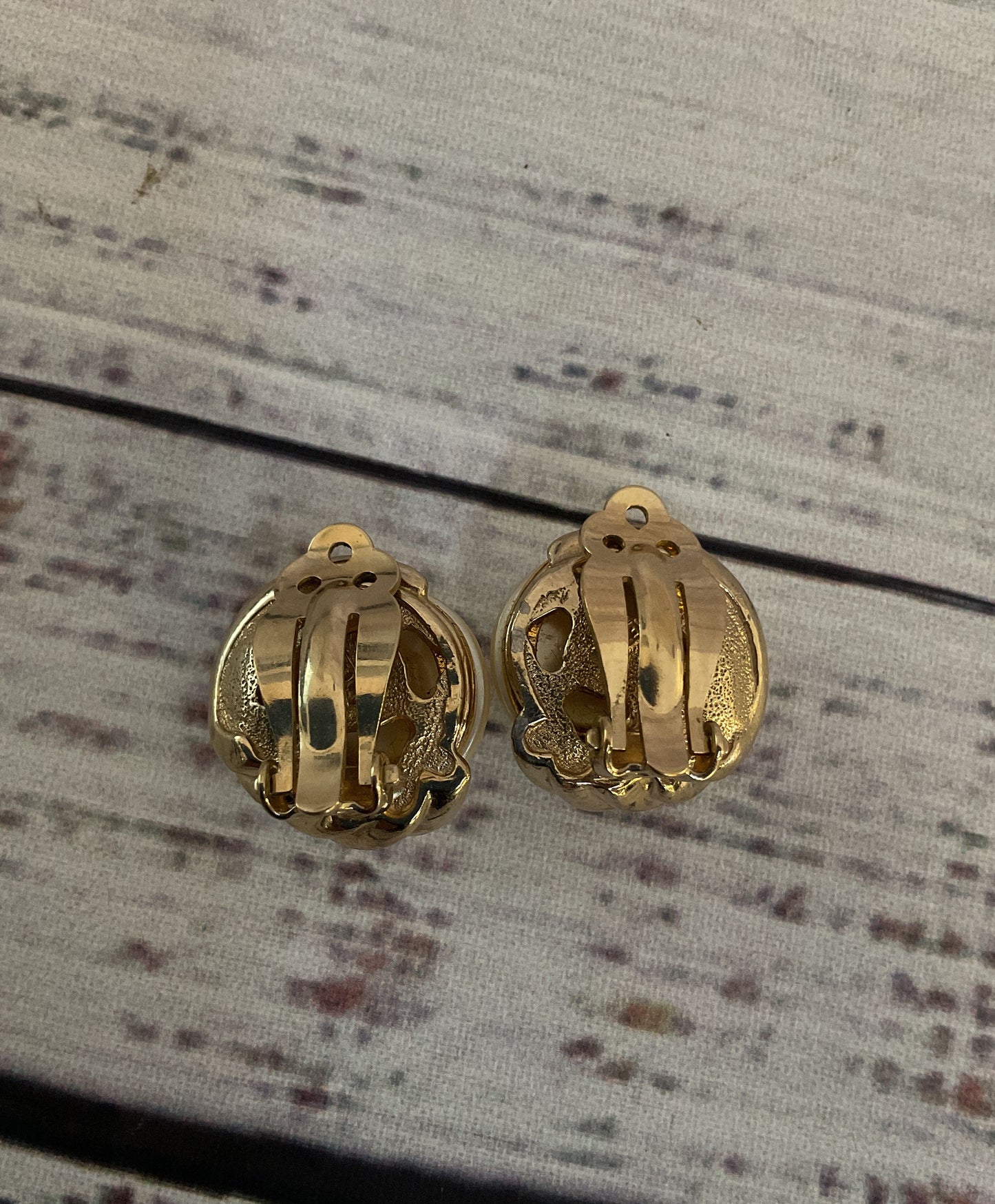 Vintage Panetta Gold Plated Faux Pearl Clip-On Earrings
