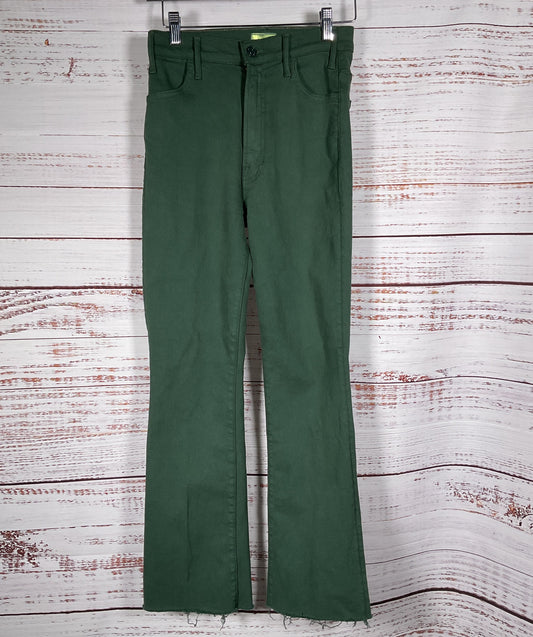 Mother The Hustler Ankle Fray Jeans Green 26